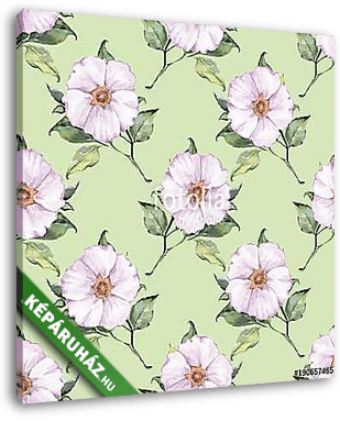 Floral seamless pattern 4. Watercolor background with white flow - vászonkép 3D látványterv