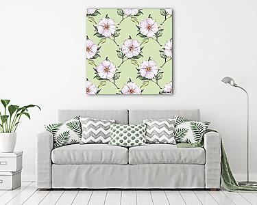 Floral seamless pattern 4. Watercolor background with white flow (vászonkép) - vászonkép, falikép otthonra és irodába