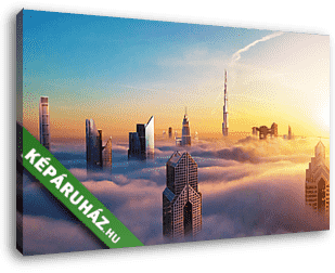 Dubai naplemente, felhők között  - vászonkép 3D látványterv