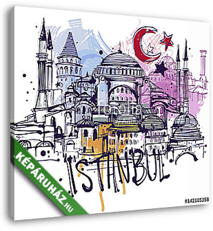 Isztambul Vázlat - vászonkép 3D látványterv
