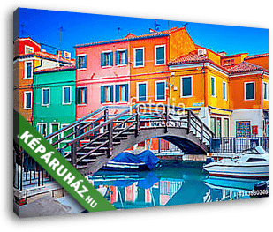Színes ház Burano, Velence, Olaszország - vászonkép 3D látványterv