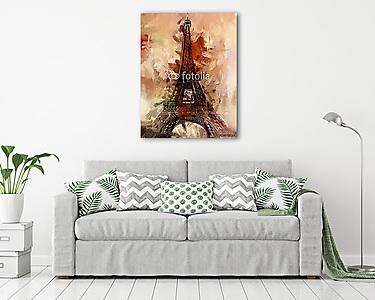 Absztrakt stílusú Eiffel-torony  (olajfestmény reprodukció) (vászonkép) - vászonkép, falikép otthonra és irodába