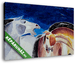 Absztrakt színes lovak (akvarell) - vászonkép 3D látványterv