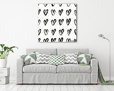 Hand Painted Hearts Pattern (vászonkép) - vászonkép, falikép otthonra és irodába