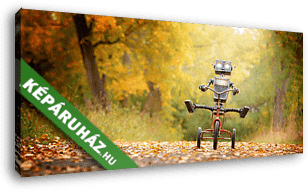 Tricikliző robot az őszi erdőben - vászonkép 3D látványterv