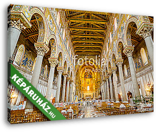 A Montreale-i katedrális vagy a Duomo di Monreale belseje a köze - vászonkép 3D látványterv