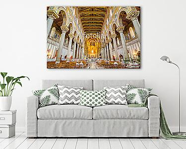 A Montreale-i katedrális vagy a Duomo di Monreale belseje a köze (vászonkép) - vászonkép, falikép otthonra és irodába