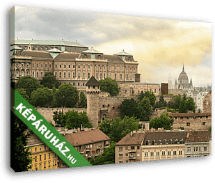 Királyi palota és a budapesti Parlament kupolája - vászonkép 3D látványterv