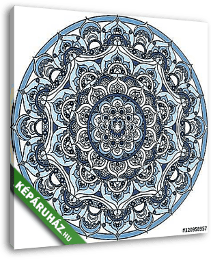 Vector blue decorative mandala ornament - vászonkép 3D látványterv
