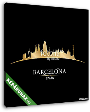 Barcelona Spain city skyline silhouette black background - vászonkép 3D látványterv