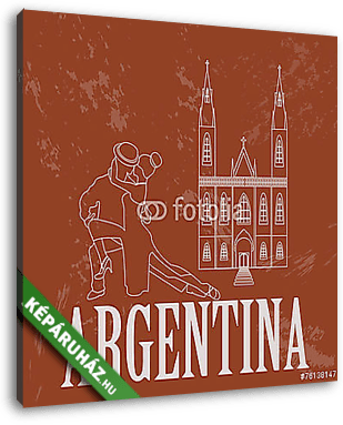 Argentína látványosságai. Retro stílusú kép - vászonkép 3D látványterv