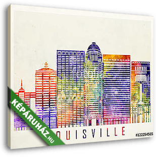 Louisville landmarks watercolor poster - vászonkép 3D látványterv