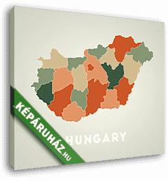 Magyarország térkép illusztráció - vászonkép 3D látványterv