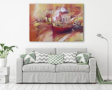 Csónakok, modern kézműves festmények (vászonkép) - vászonkép, falikép otthonra és irodába