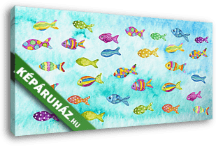 Színes halacskák - vászonkép 3D látványterv