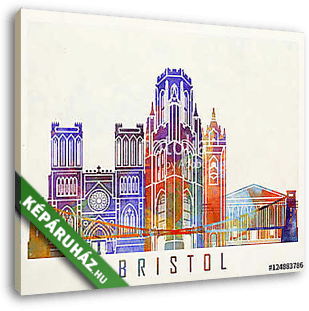 Bristol landmarks watercolor poster - vászonkép 3D látványterv