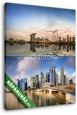 Szingapúr Skyline és kilátás Marina Bay - vászonkép 3D látványterv