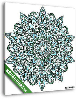 Vector blue and green mandala illustration. - vászonkép 3D látványterv