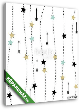 Csillagok és nyilak - skandináv tapétaminta - vászonkép 3D látványterv