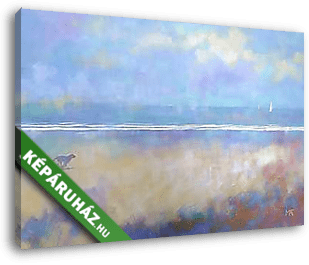 Kutyus a parton - vászonkép 3D látványterv