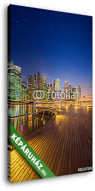 Szingapúr Skyline és kilátás Marina Bayre - vászonkép 3D látványterv