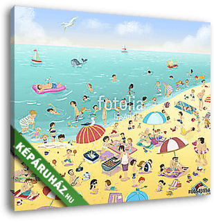 Tengerparti nyaralás - életkép - vászonkép 3D látványterv