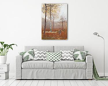 Magányos nyírfa egy  ligetben (vászonkép) - vászonkép, falikép otthonra és irodába