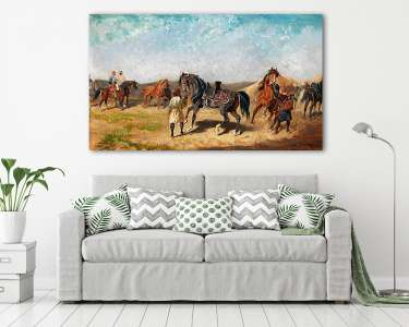 Észak-afrikai lovastábor (Színverzió 1) (vászonkép) - vászonkép, falikép otthonra és irodába