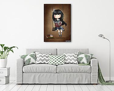 Hintázó kislány (vászonkép) - vászonkép, falikép otthonra és irodába