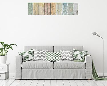 wood background or texture with pastel colored planks (vászonkép) - vászonkép, falikép otthonra és irodába