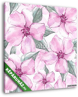Floral seamless pattern 4. Watercolor background with delicate f - vászonkép 3D látványterv