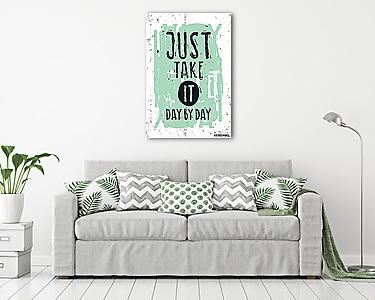 Vintage motivációs grunge idézet plakát, zöld keret (vászonkép) - vászonkép, falikép otthonra és irodába