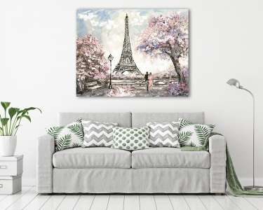 Olajfestés, Párizs utcafelmérése. Tender táj, tavasz (vászonkép) - vászonkép, falikép otthonra és irodába