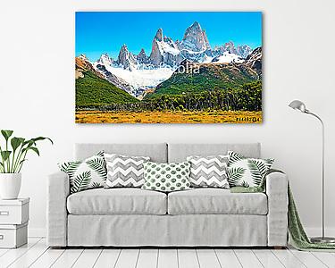 Scenic landscape with Mt Fitz Roy Patagónia, Dél-Amerika (vászonkép) - vászonkép, falikép otthonra és irodába