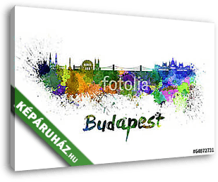 Budapest skyline in watercolor - vászonkép 3D látványterv