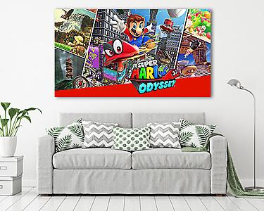 Super Mario Odessy - official poster (horizontal) (vászonkép) - vászonkép, falikép otthonra és irodába