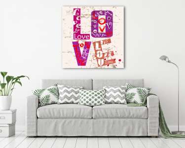 Love - Feliratozott betűk (vászonkép) - vászonkép, falikép otthonra és irodába