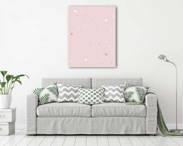 Csillagok rózsaszín alapon tapétaminta (vászonkép) - vászonkép, falikép otthonra és irodába