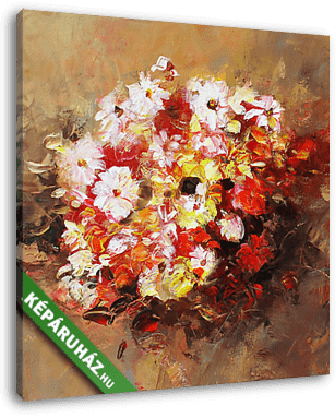 Virágcsokor, kézi festés - vászonkép 3D látványterv