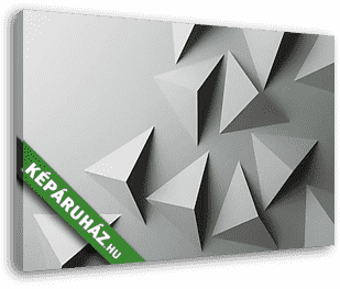 Macro image of gray geometric shapes, three-dimensional effect, abstract background - vászonkép 3D látványterv