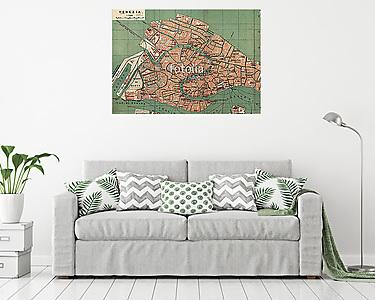 Velencei régi térkép (vászonkép) - vászonkép, falikép otthonra és irodába