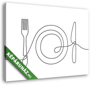 Jó étvágyat (vopnalrajz, line art) - vászonkép 3D látványterv
