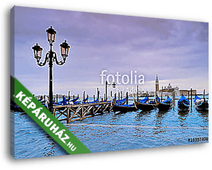 Velencei nagy víz, gondolák - vászonkép 3D látványterv