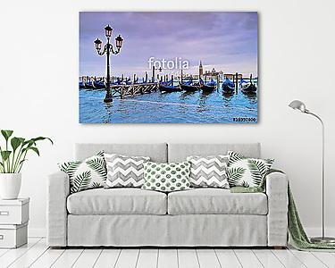 Velencei nagy víz, gondolák (vászonkép) - vászonkép, falikép otthonra és irodába