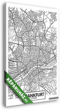 Detailed vector poster city map Frankfurt - vászonkép 3D látványterv