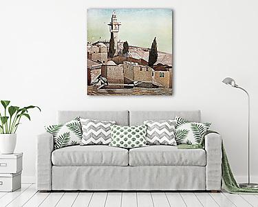 Az Olajfák hegye Jeruzsálemben (színverzió 1.) (vászonkép) - vászonkép, falikép otthonra és irodába