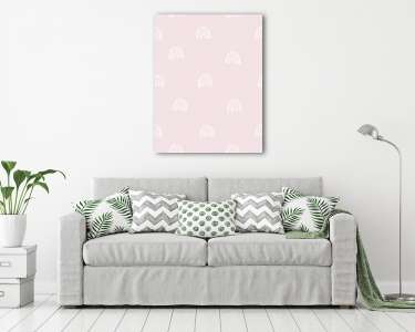 Szívárvány ívek rózsaszín háttérrel tapétaminta (vászonkép) - vászonkép, falikép otthonra és irodába