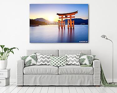 Nagy Torii at Itsukushima szentély Miyajima Japánban (vászonkép) - vászonkép, falikép otthonra és irodába