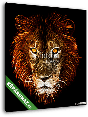 Az oroszlán digitális fantázia fraktál design művészete - vászonkép 3D látványterv