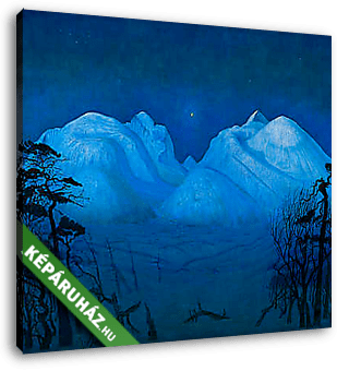 Téli este a hegyekben - vászonkép 3D látványterv